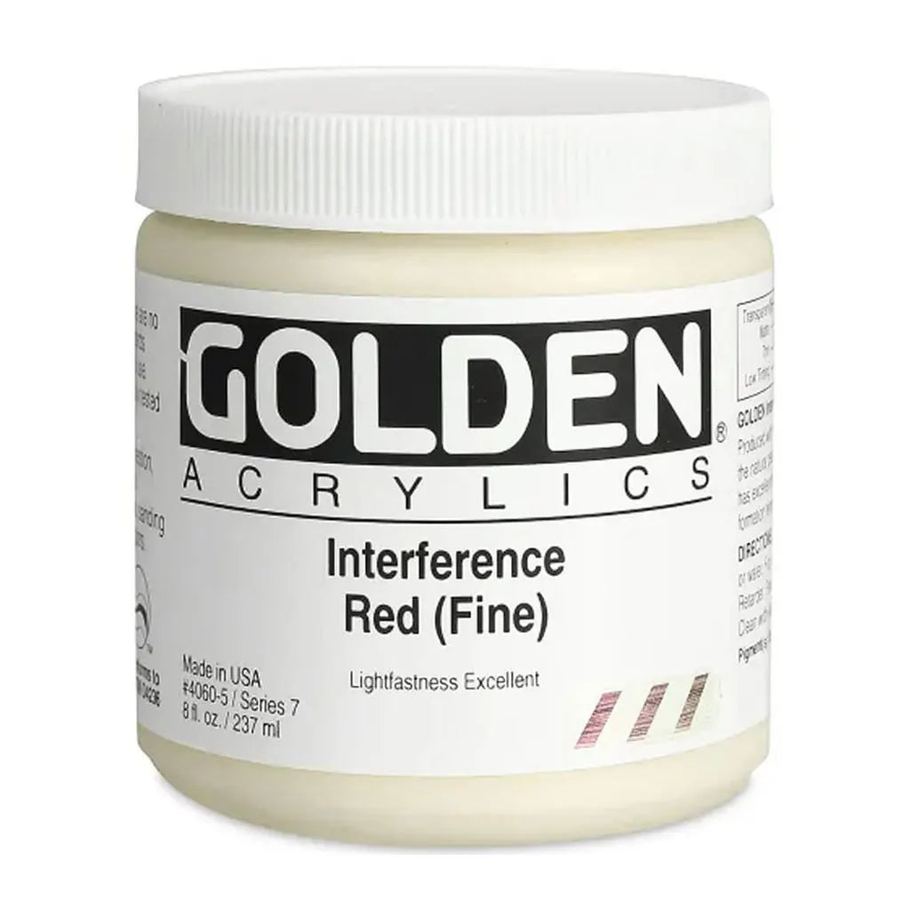 Golden Heavy Body Acrylic 8oz Interference Red (Fine) S7