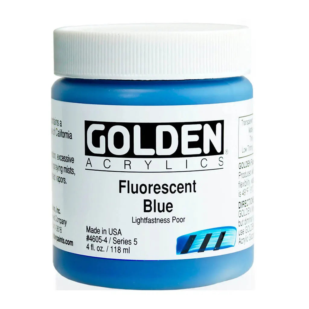 Golden Heavy Body Acrylic 4oz Fluorescent Blue S5
