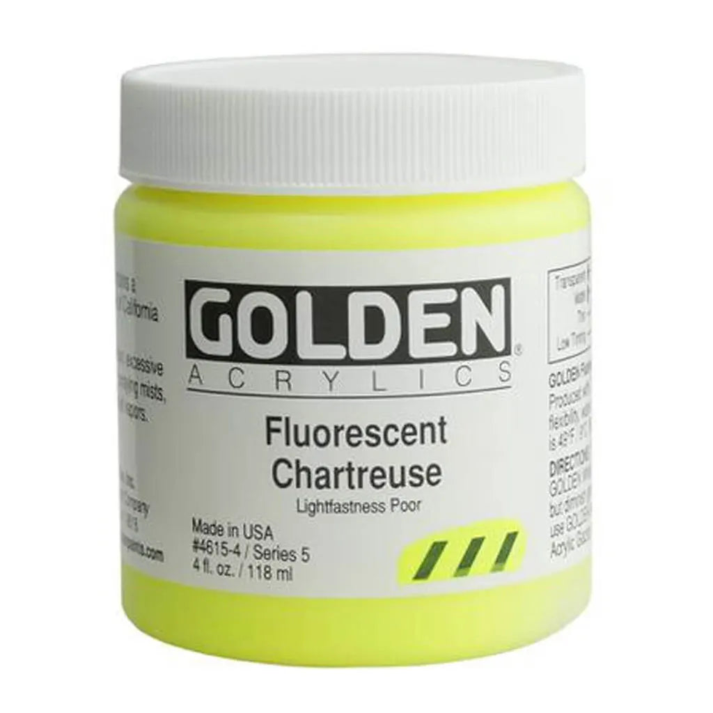 Golden Heavy Body Acrylic 4oz Fluorescent Chartreuse S5