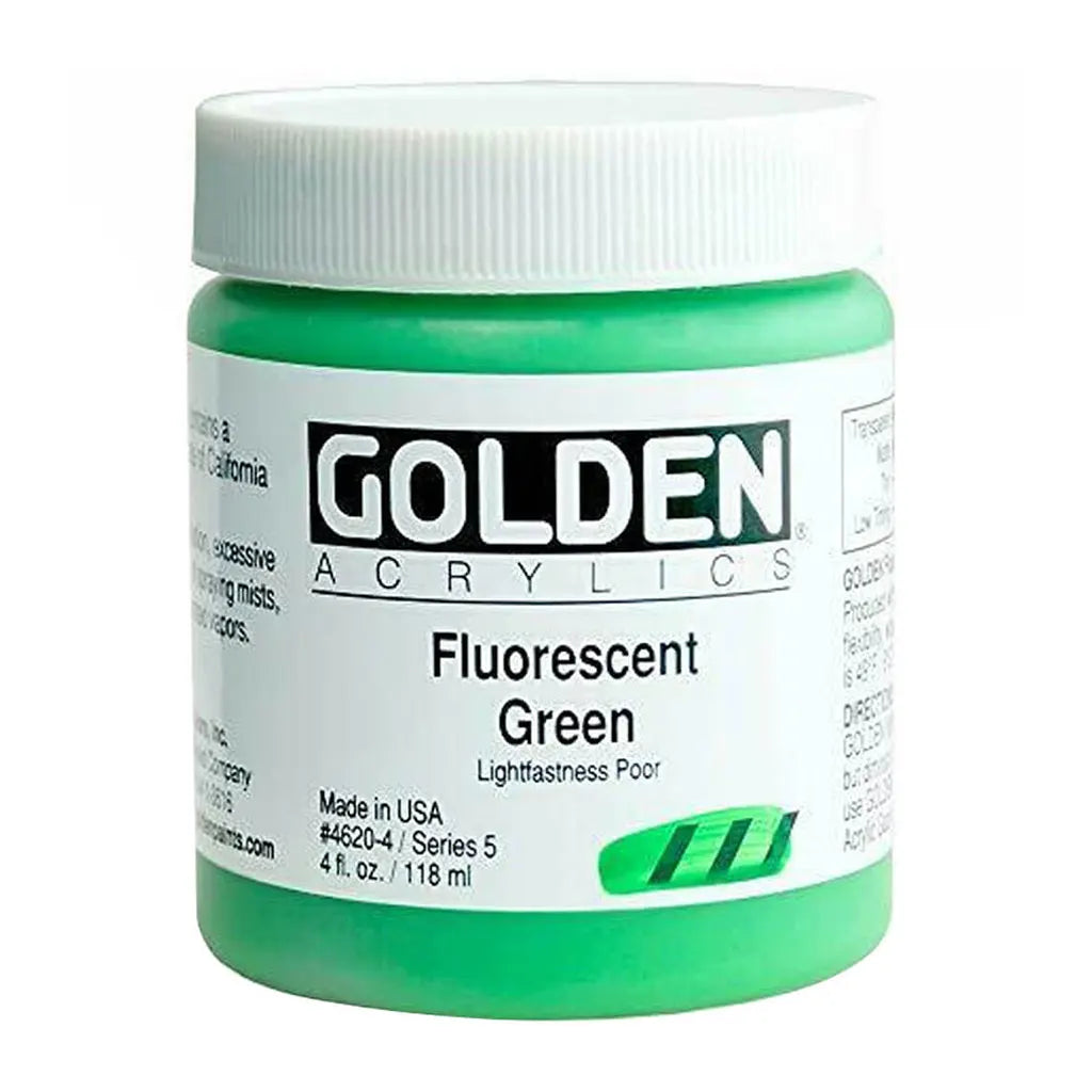 Golden Heavy Body Acrylic 4oz Fluorescent Green S5