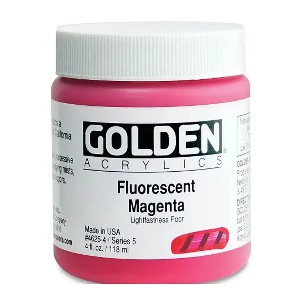 Golden Heavy Body Acrylic 4oz Fluorescent Magenta S5
