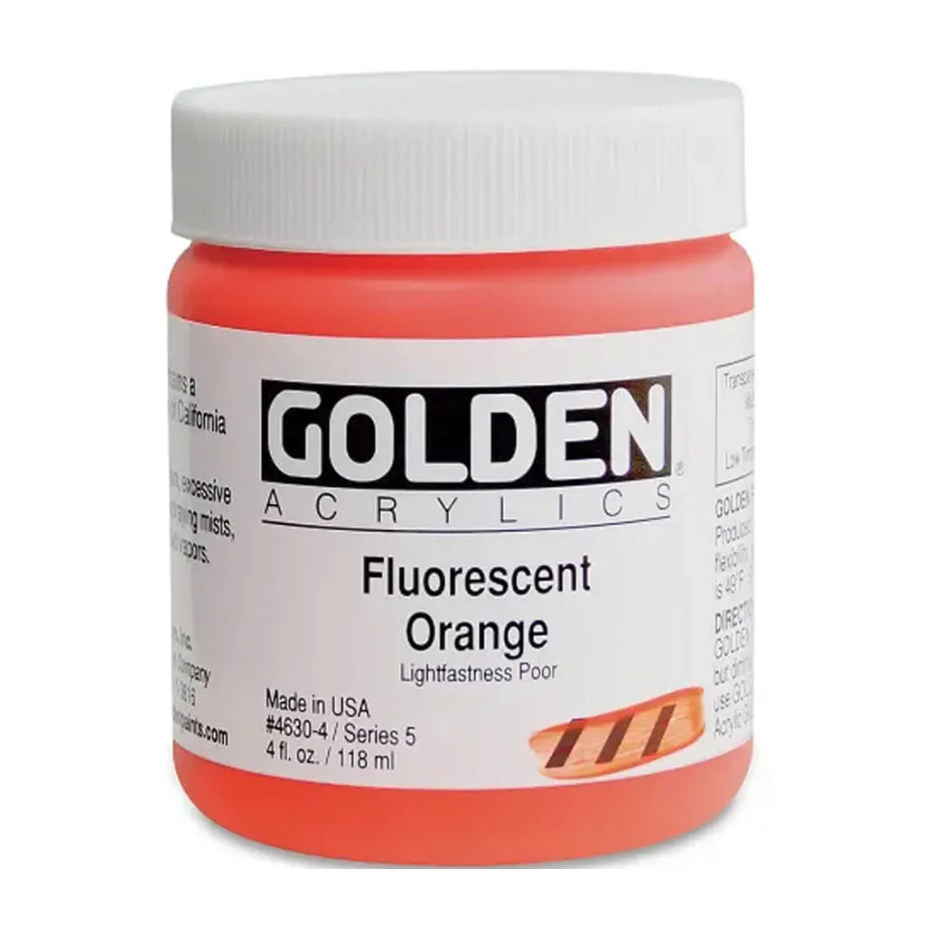 Golden Heavy Body Acrylic 4oz Fluorescent Orange S5