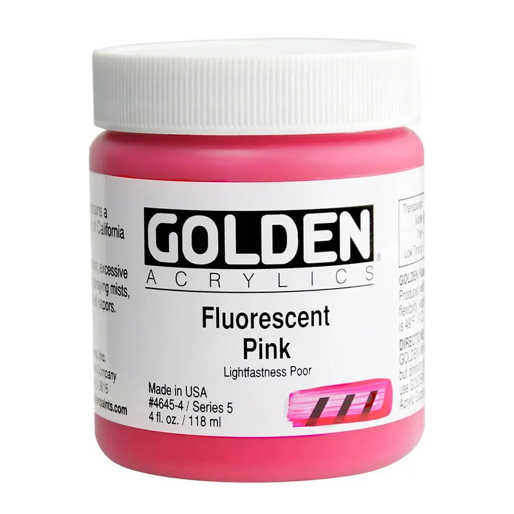Golden Heavy Body Acrylic 4oz Fluorescent Pink S5