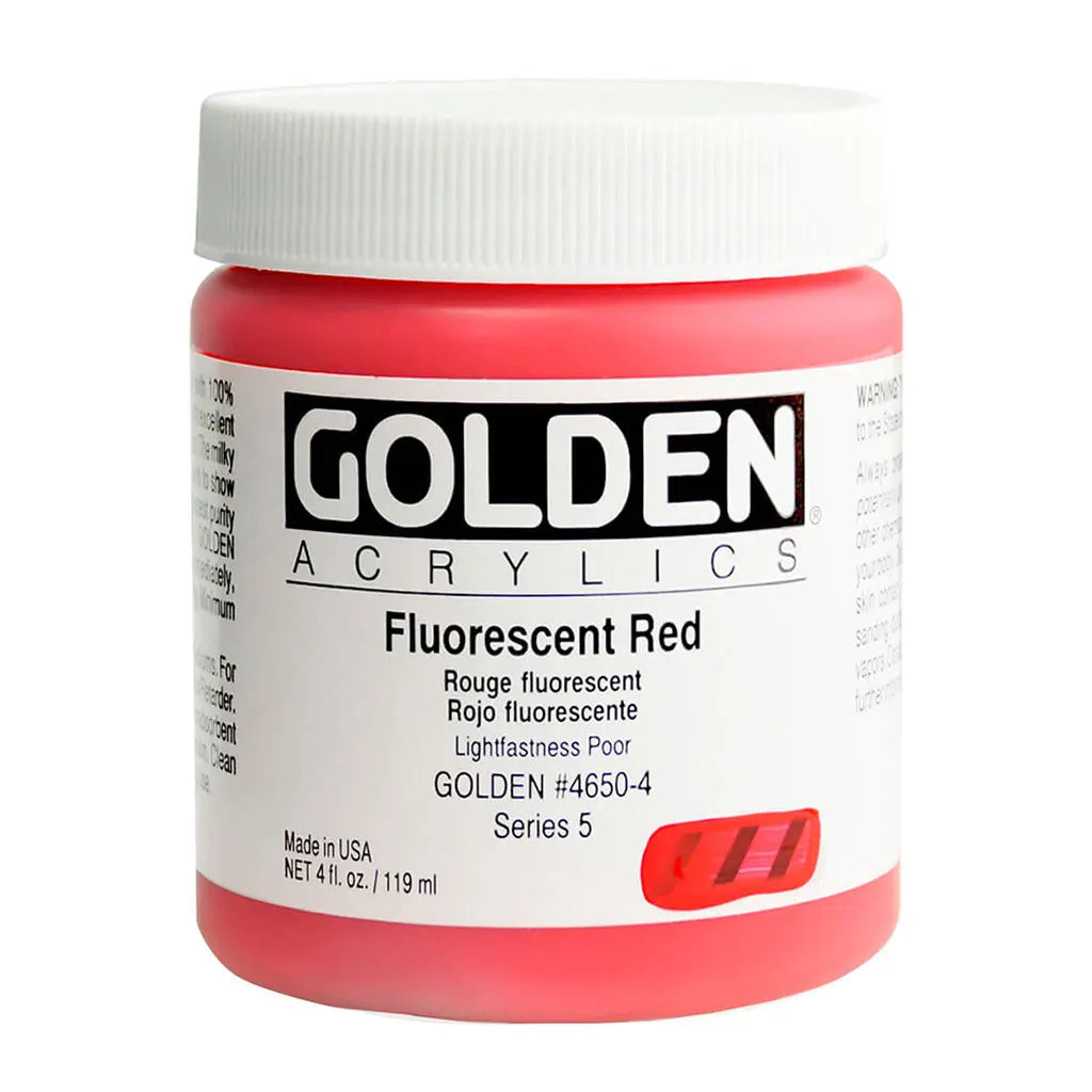 Golden Heavy Body Acrylic 4oz Fluorescent Red S5
