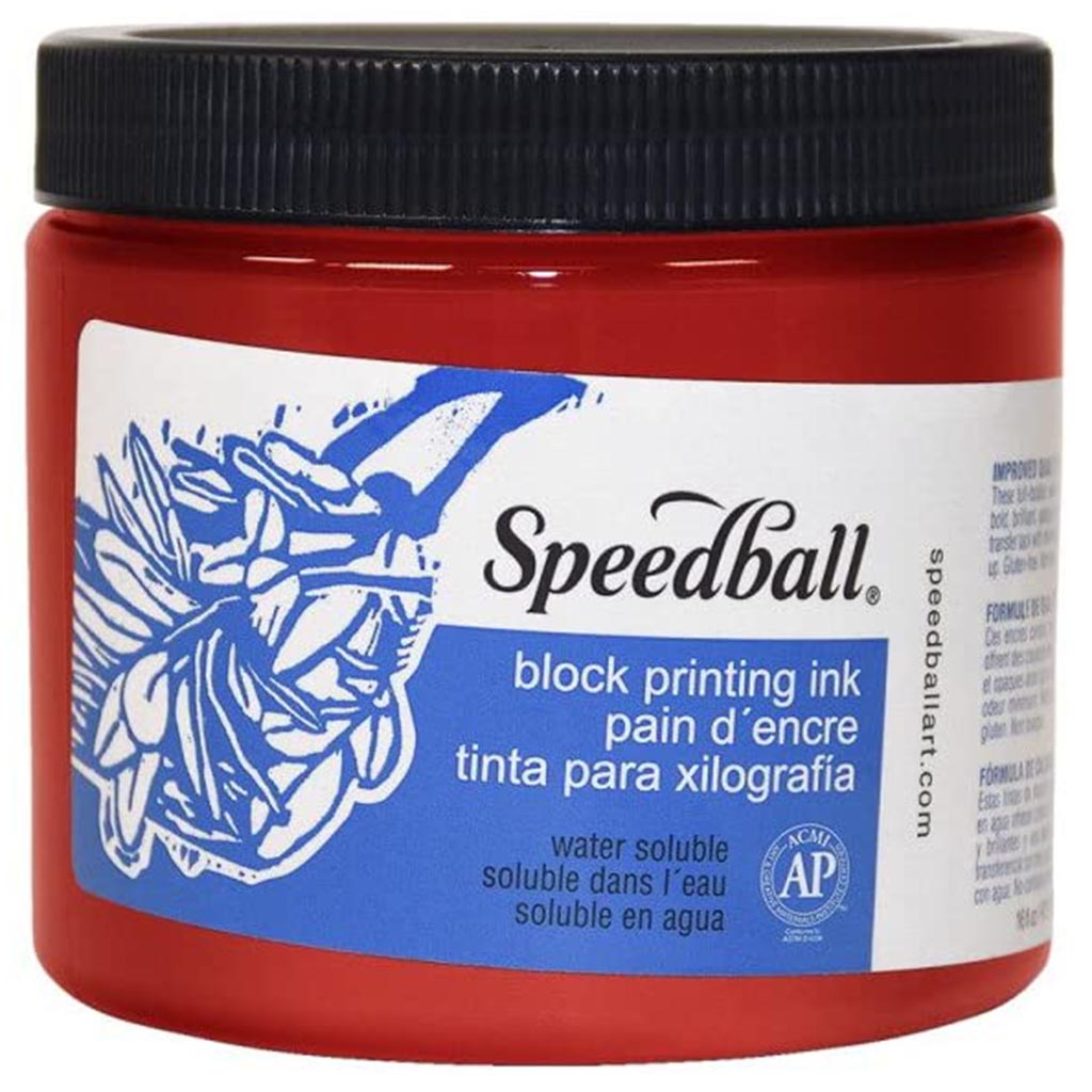 Water-Soluble Block Printing Ink 16oz, Red