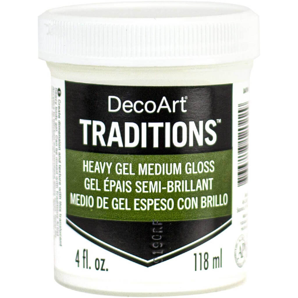 Decoart Traditions Artist Acrylic Gel Medium Gloss 4oz, White