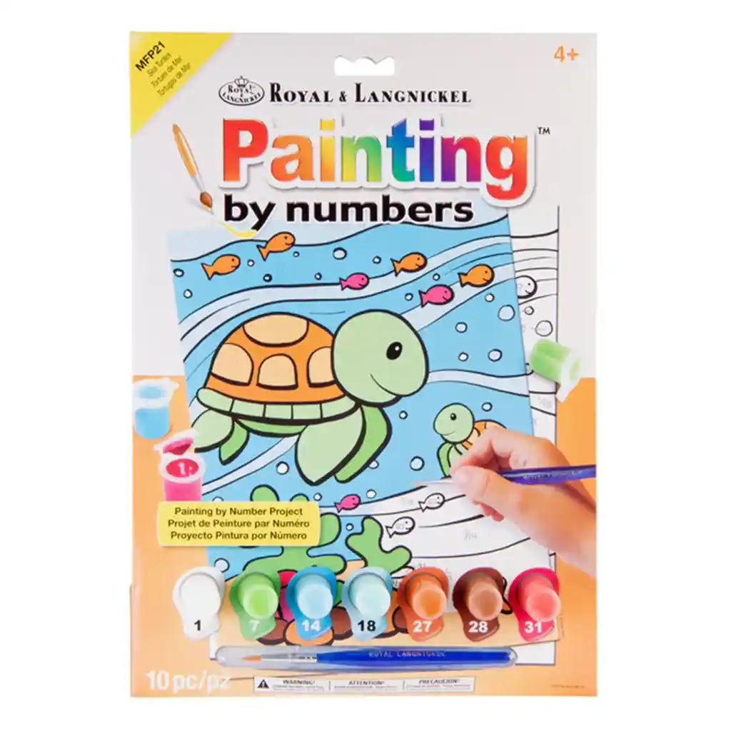 Painting by numbers Children's 10pc 8.75in x 11.75in Sea Turtles Painting Project