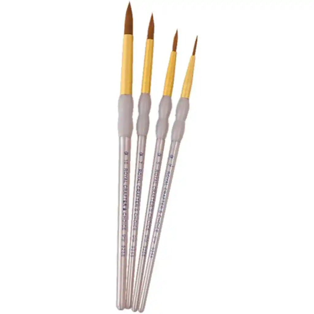 Royal and Langnickel Crafter's Choice 4pcs Brown Taklon Rounds