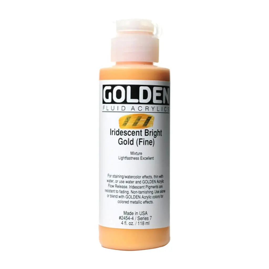 Golden Fluid Acrylic 4oz Irid. Bright Gold (Fine) S7