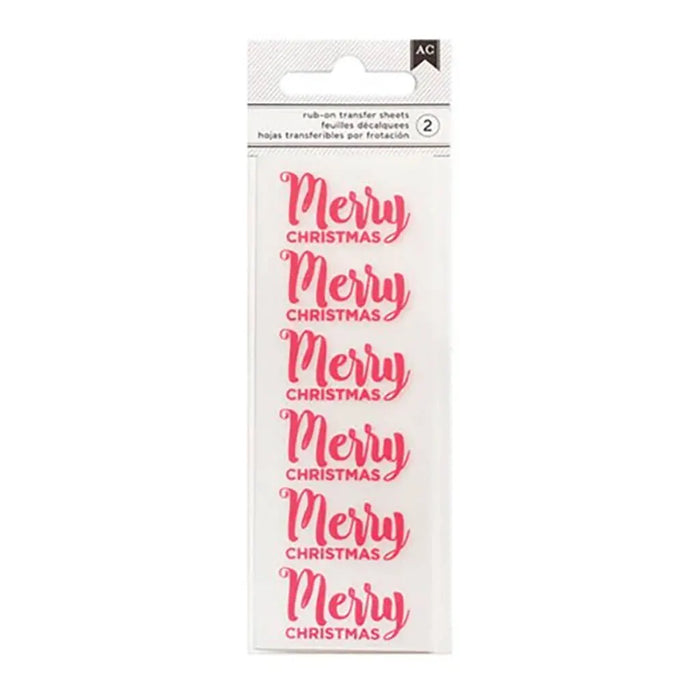 Card Makin Rub On Merry Christmas