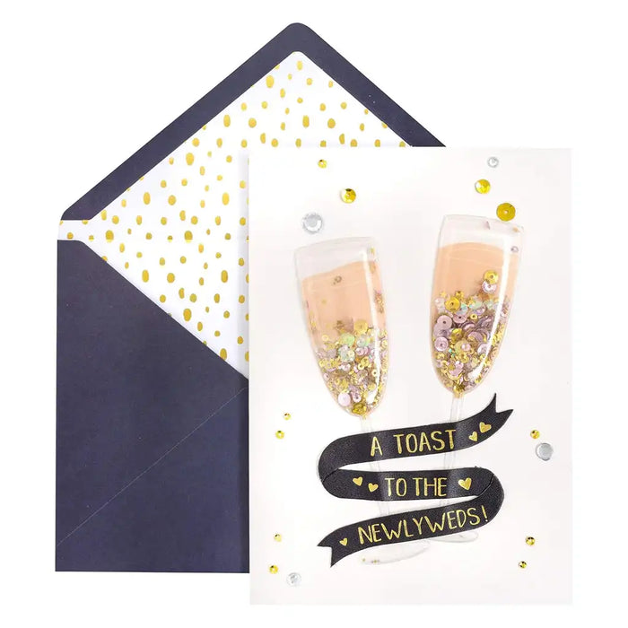 Jolee's Boutique Newlyweds Toast Greeting Card 5x7 Beige