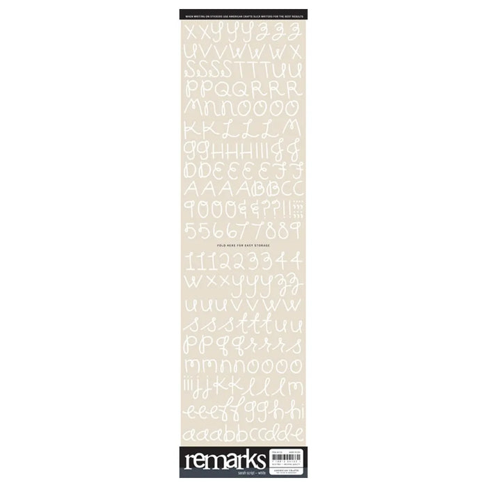 Sarah Script White Letter Stickers