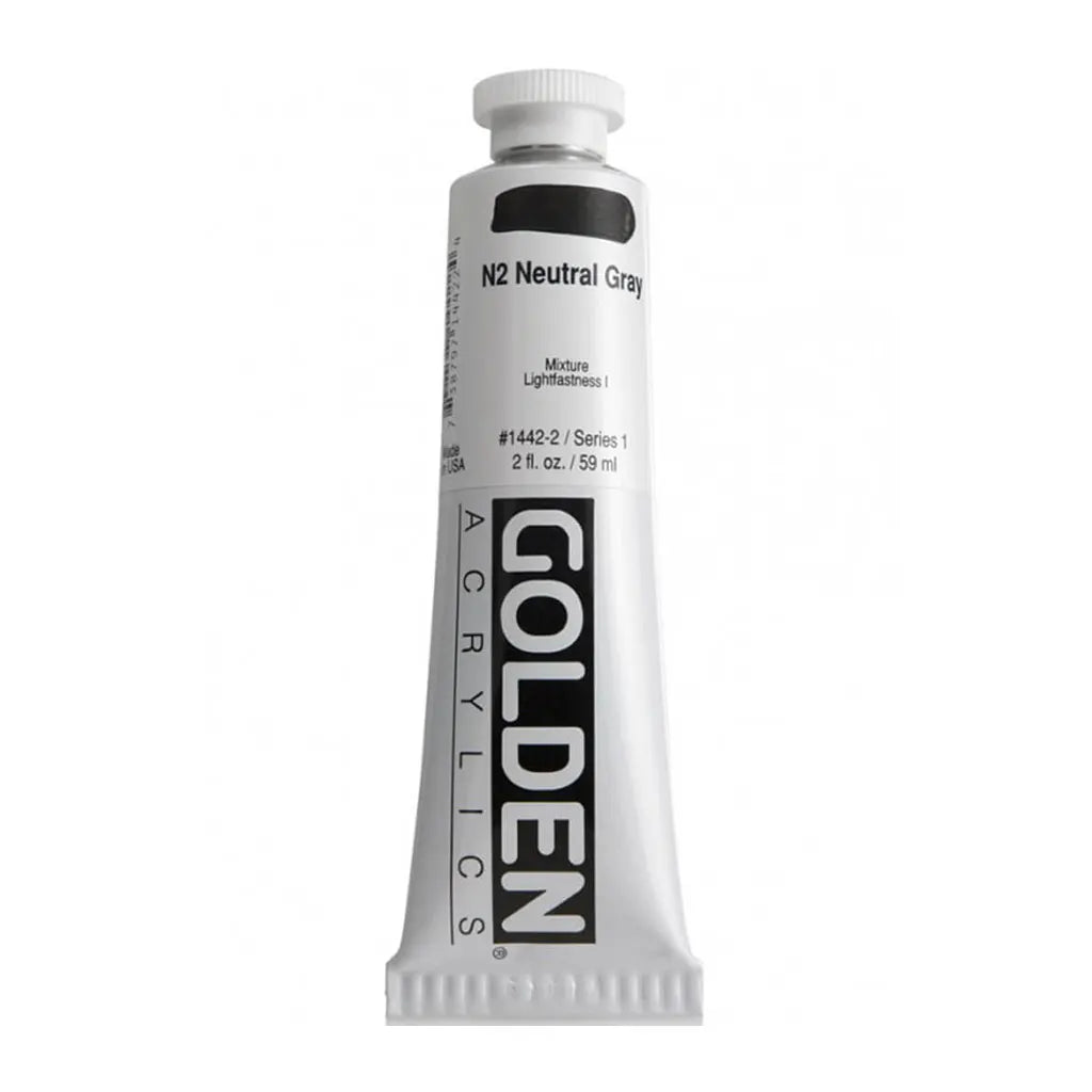 Golden Heavy Body Acrylic 2oz N2 Neutral Gray S1