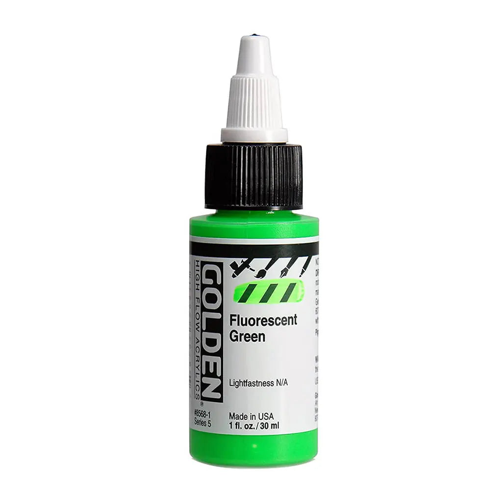 Golden High Flow Acrylic Paint 1oz Fluorescent Green S5