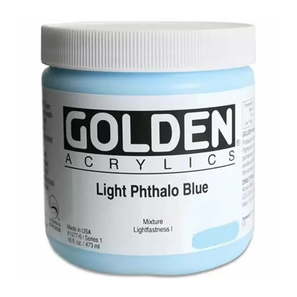 Golden Heavy Body Acrylic 16oz Light Phthalo Blue S1