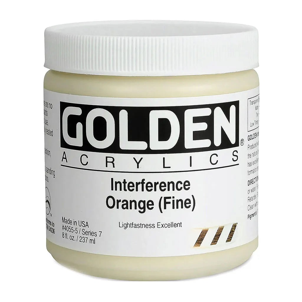 Golden Heavy Body Acrylic 8oz Interference Orange (Fine) S7