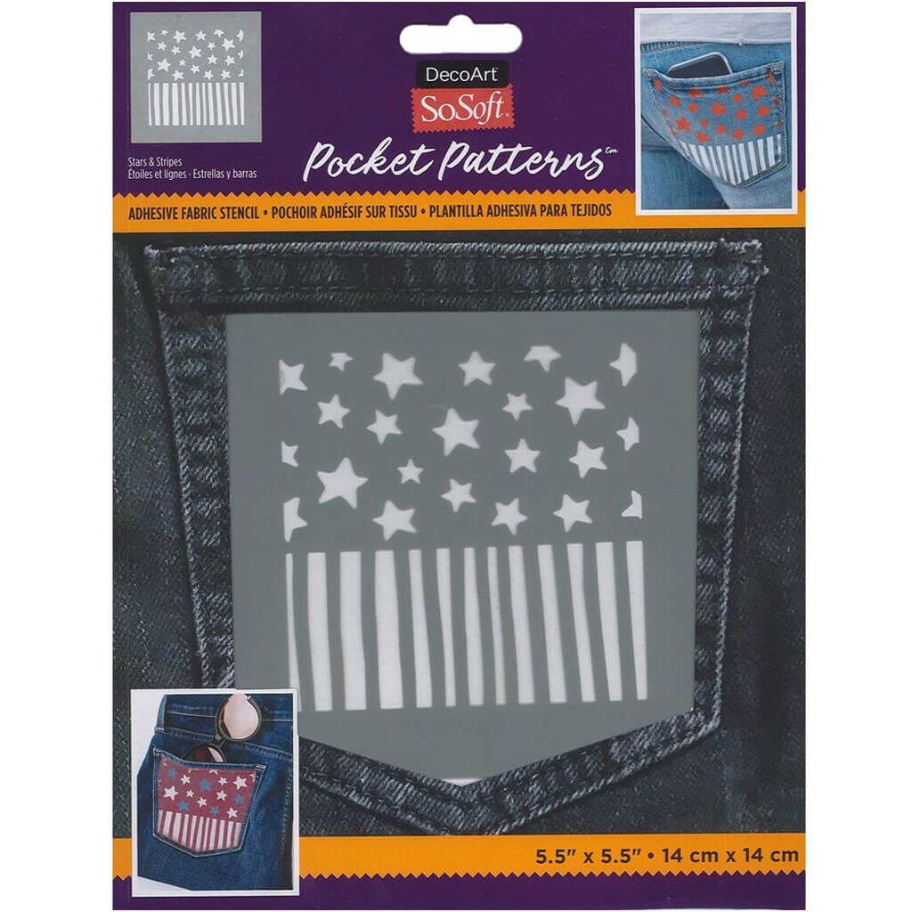 Fabric Stencil 5.5in x 5.5in, Stars &amp; Stripes