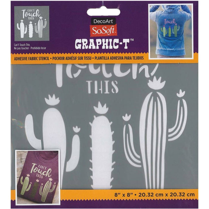 Fabric Stencils Graphic T 8in x 8in, Can't Touch This
