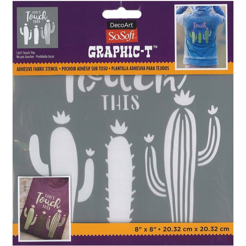 Fabric Stencils Graphic T 8in x 8in, Can't Touch This