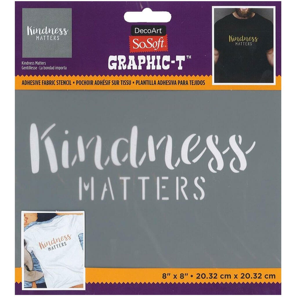 Fabric Stencils Graphic T 8in x 8in, Kindness Matters