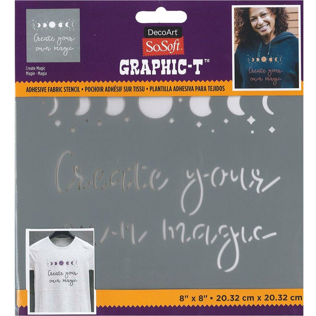 Fabric Stencils Graphic T 8in x 8in, Create Magic