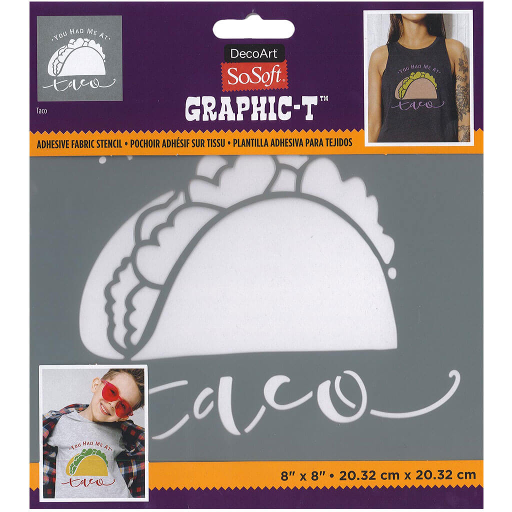 Fabric Stencils Graphic T 8in x 8in, Taco