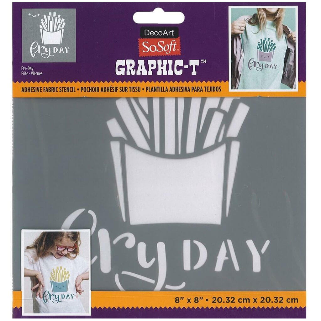 Fabric Stencils Graphic T 8in x 8in, Fry-Day