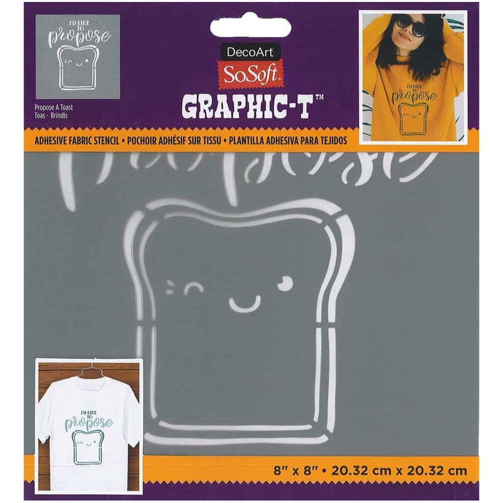 Fabric Stencils Graphic T 8in x 8in, Propose A Toast