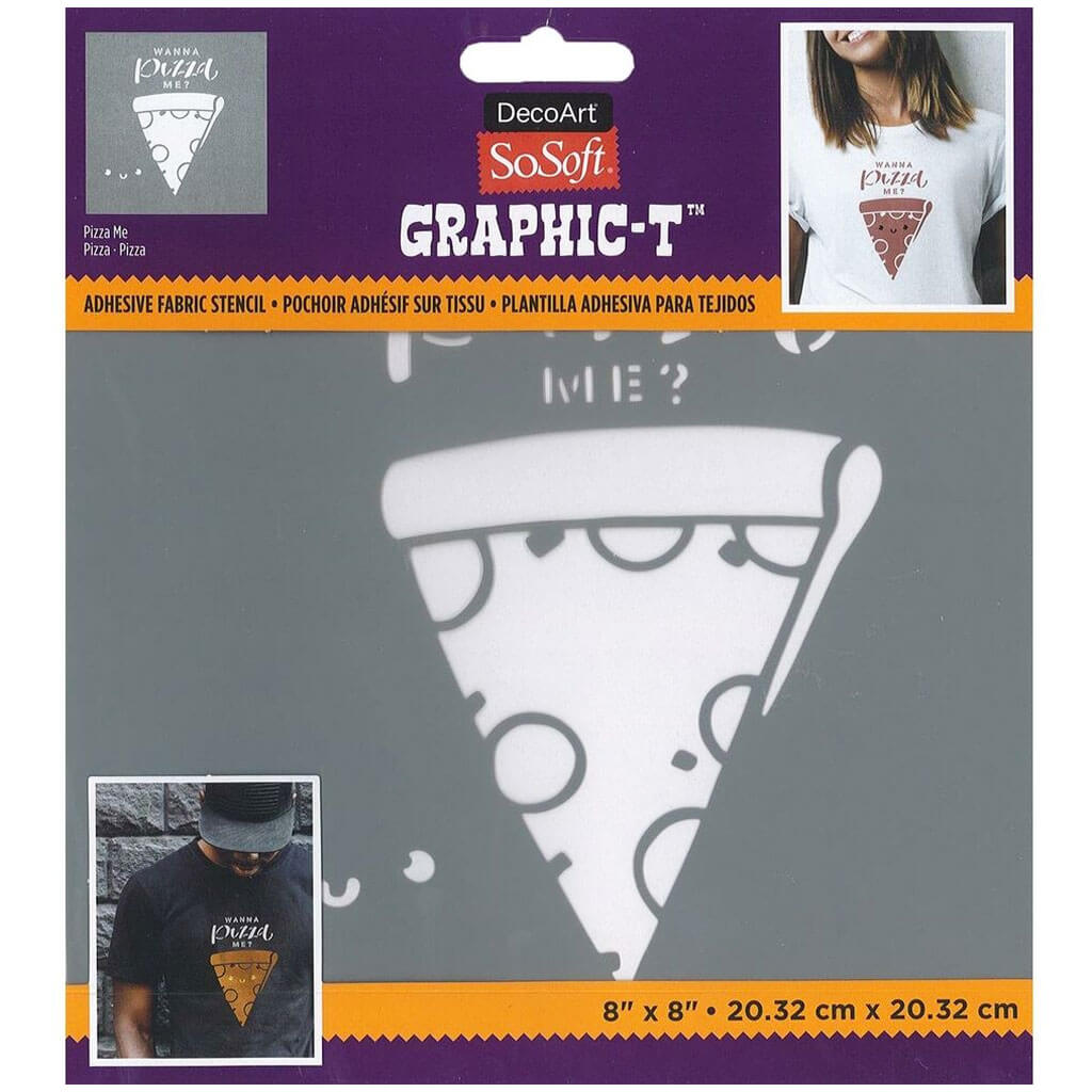 Fabric Stencils Graphic T 8in x 8in, Pizza Me