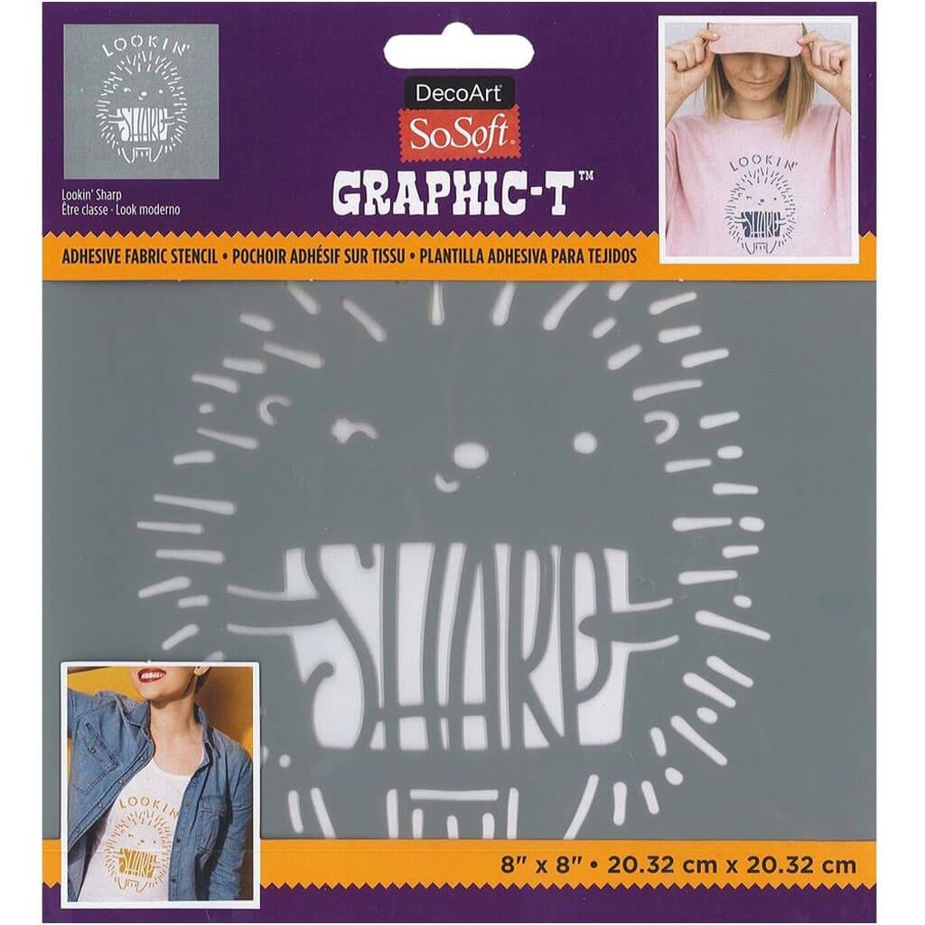 Fabric Stencils Graphic T 8in x 8in, Lookin' Sharp