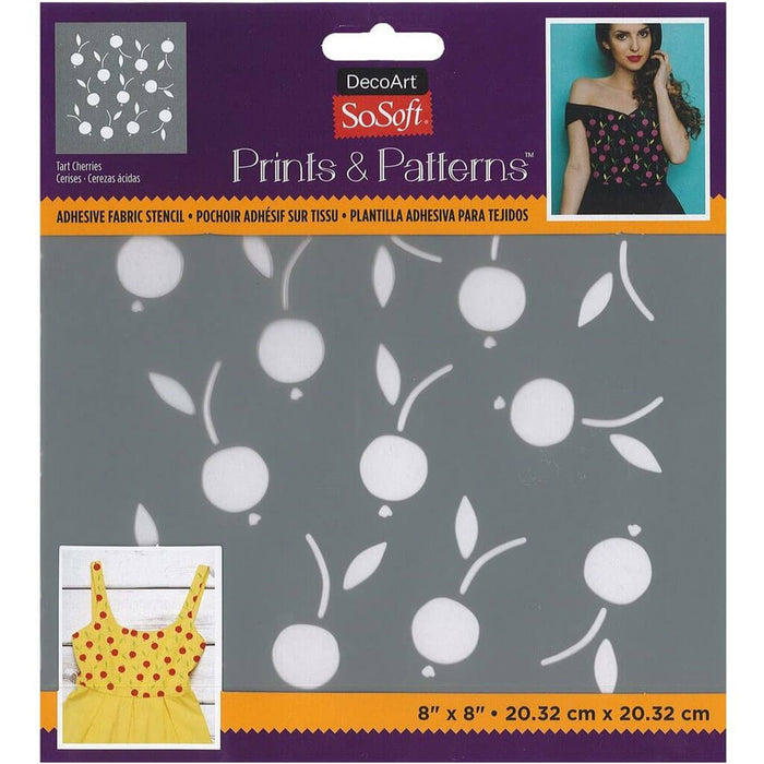 Fabric Stencils Prints & Patterns 8in x 8in, Tart Cherries