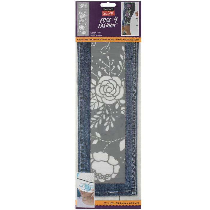 Fabric Stencils Edgy Fashion 6in x18in, Prancing Petals