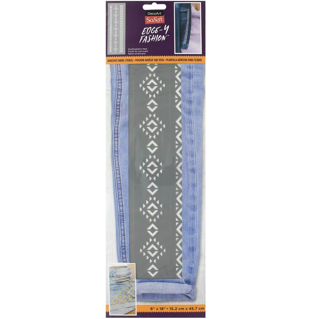 Fabric Stencils Edgy Fashion 6in x18in, Southwest Hem