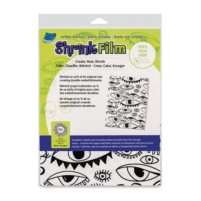 Grafix Pk/4 White Eyes/Clear Shrink 8.5in x 11in