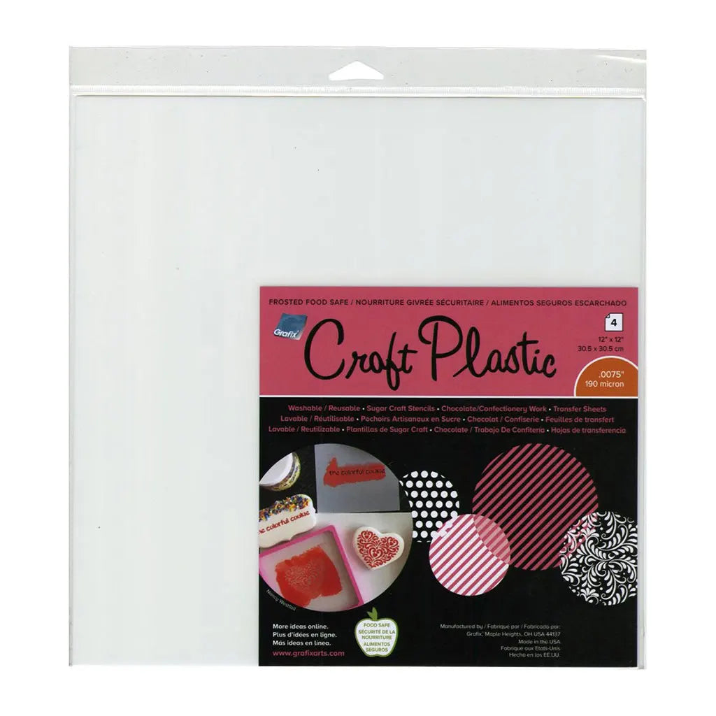 Grafix Pk/4 0075 Foodsafe Craft Plastic 12in x 12in