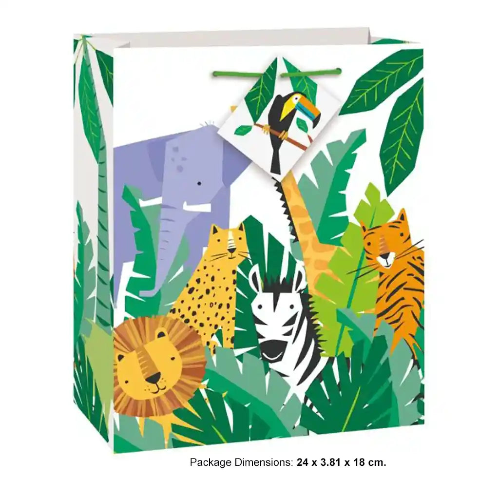 Animal Safari Medium Gift Bag, 24cm x 18cm