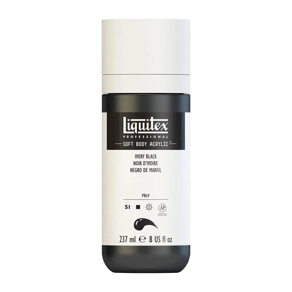 Liquitex Professional Soft Body Acrylic 237ml (8oz) Bottle Ivory Black S1