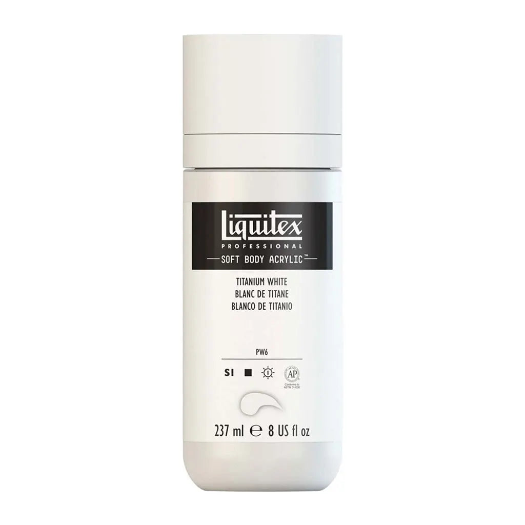 Liquitex Professional Soft Body Acrylic 237ml (8oz) Bottle Titanium White S1
