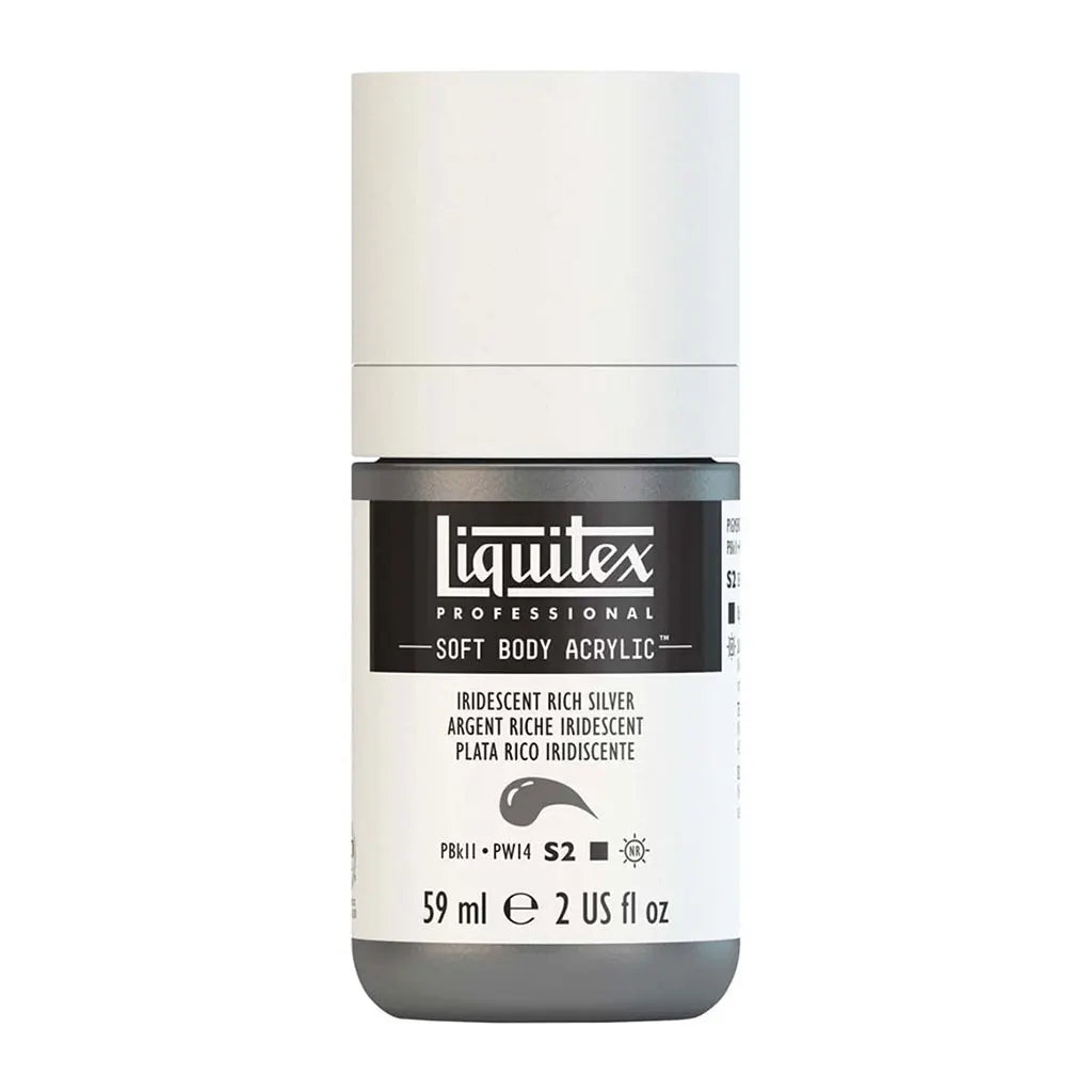 Liquitex Professional Soft Body Acrylic 59ml (2oz) Bottle Iridescent Rich Silver S2