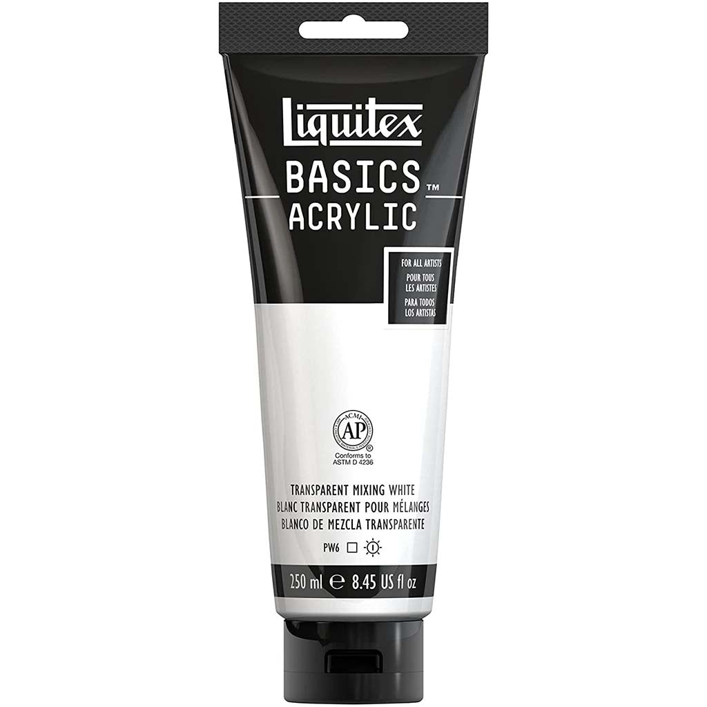 Liquitex Basics Acrylic Color 250ml (8.45oz) Transprnt Mix White S1