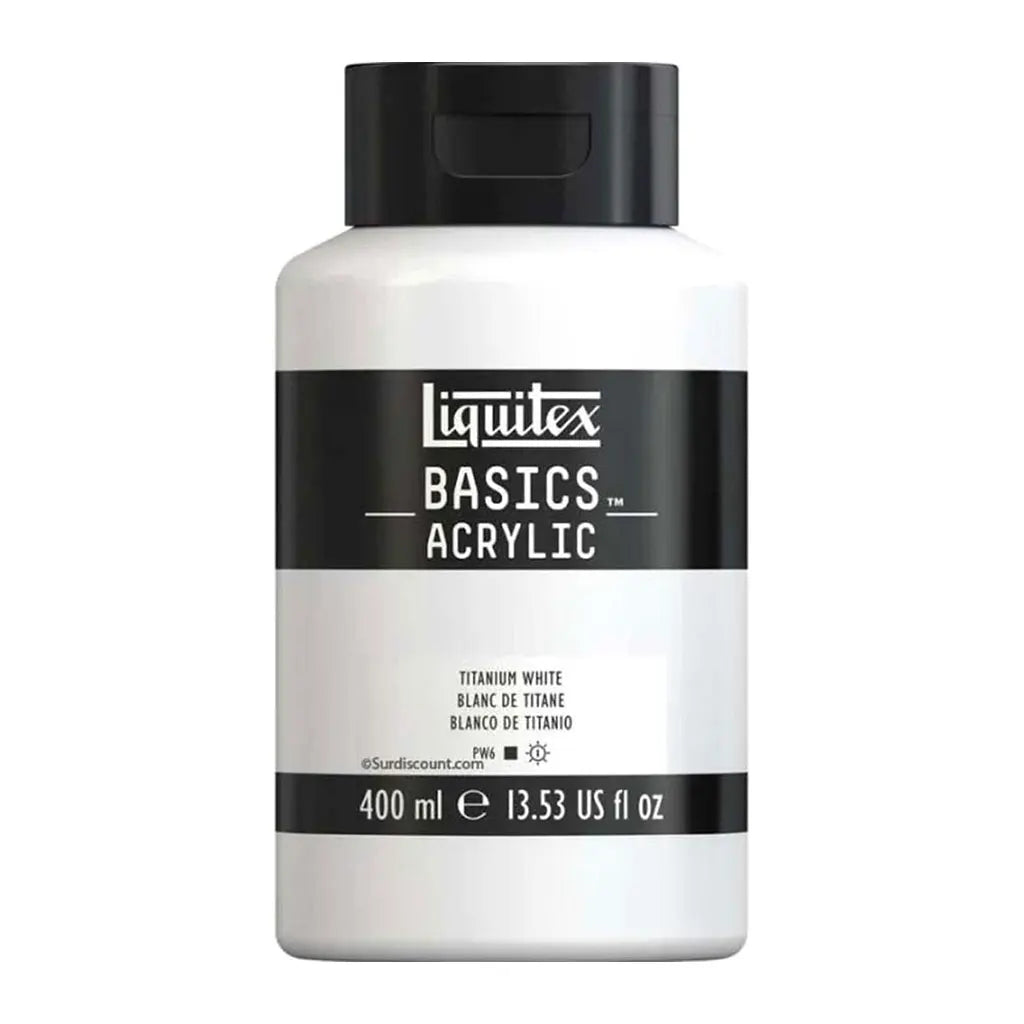 Liquitex Basics Acrylic Color 400ml (13.53oz) Squeeze Bottle Titanium White S1