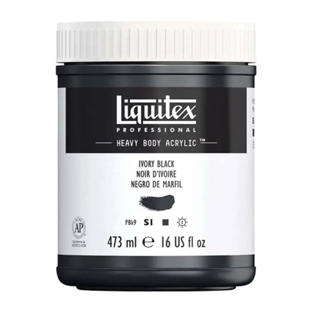 Liquitex Professional Heavy Body Acrylic 473ml (16oz) Ivory Black S1