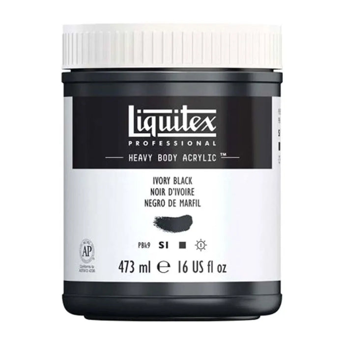 Liquitex Professional Heavy Body Acrylic 473ml (16oz) Ivory Black S1