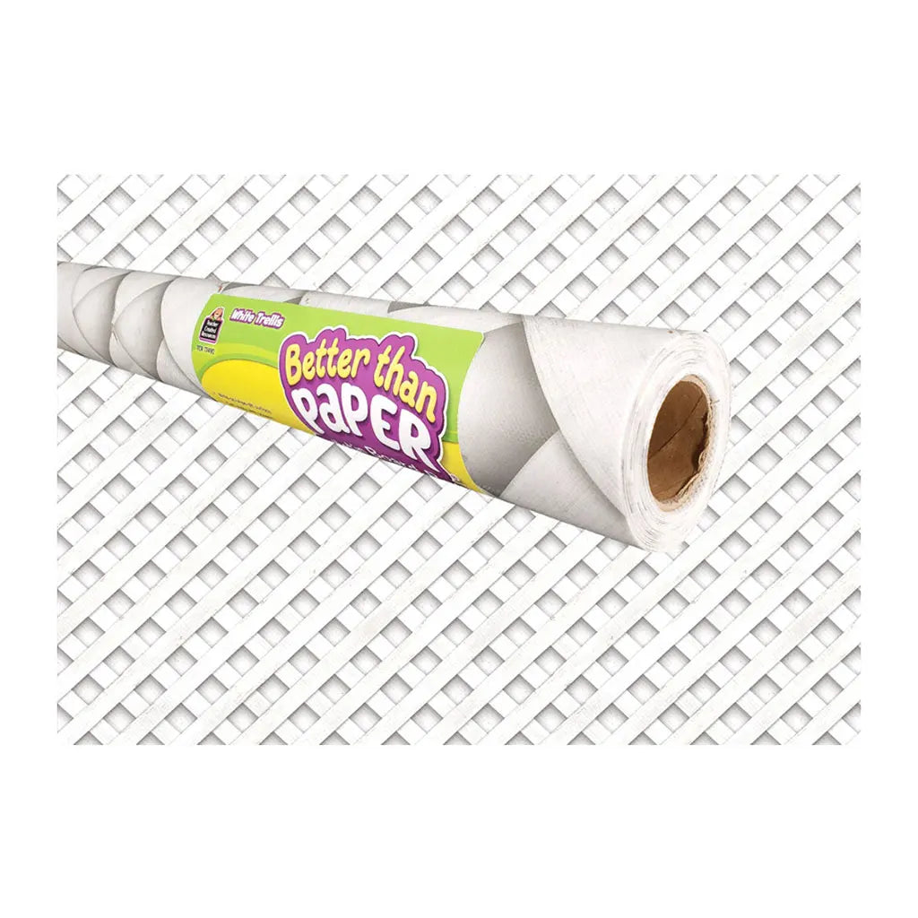 Better Than Paper Bulletin Board Roll 4ft x 12ft White Trellis