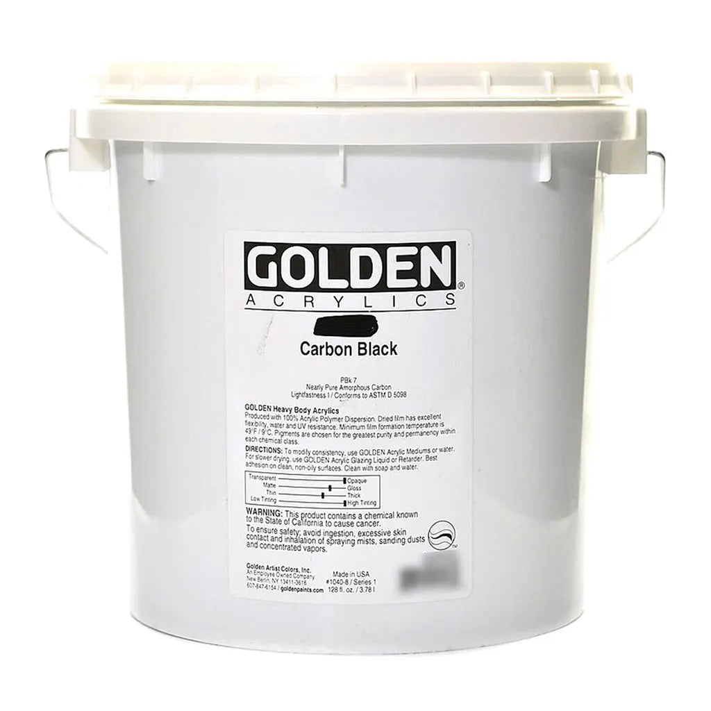 Golden Heavy Body Acrylic 128oz Carbon Black S1