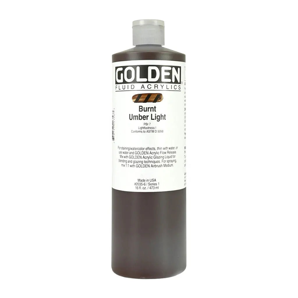 Golden Fluid Acrylic 16oz Burnt Umber Light S1
