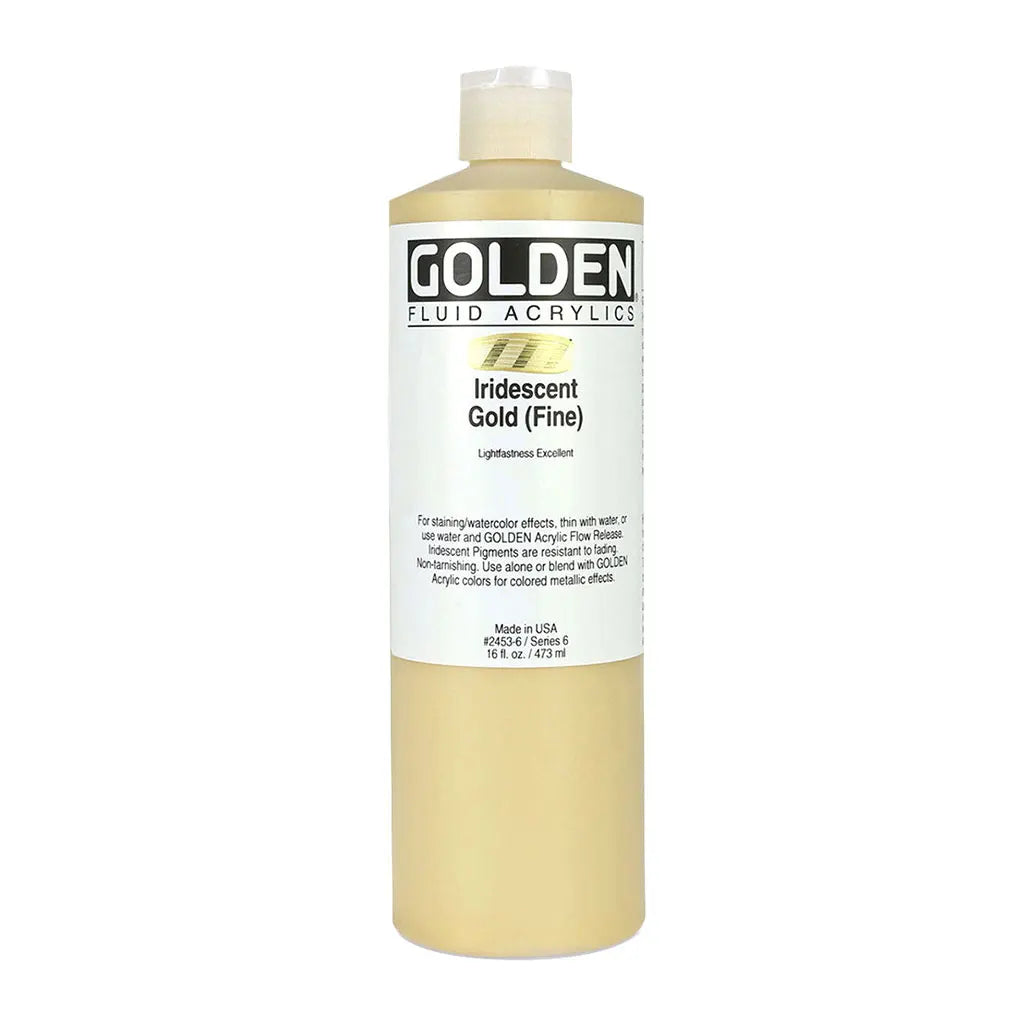 Golden Fluid Acrylic 16oz Iridescent Gold (Fine) S6