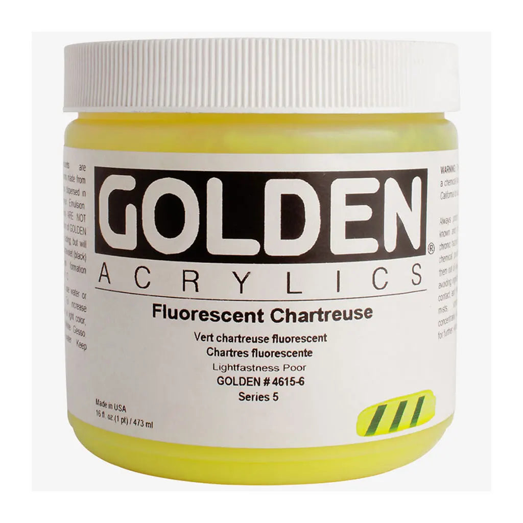 Golden Heavy Body Acrylic 16oz Fluorescent Chartreuse S5