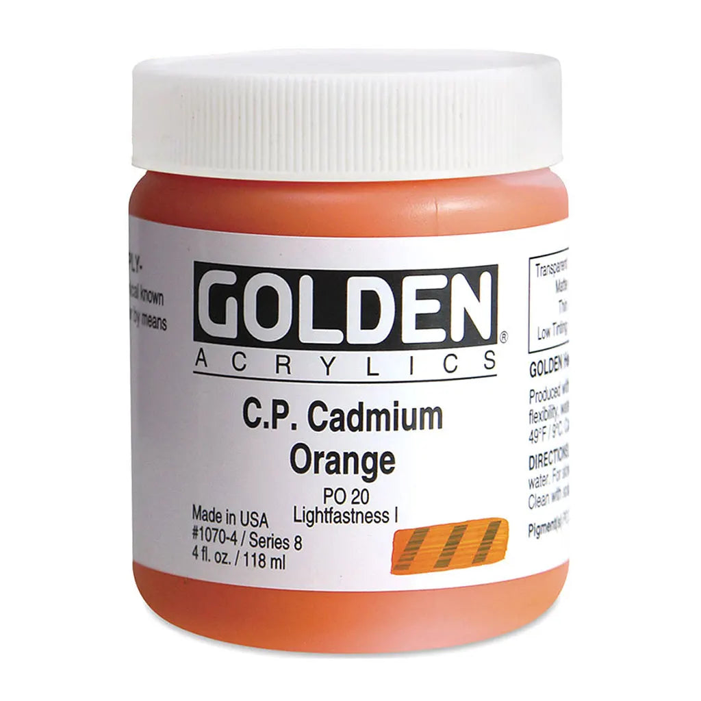 Golden Heavy Body Acrylic 4oz Cadmium Orange S8