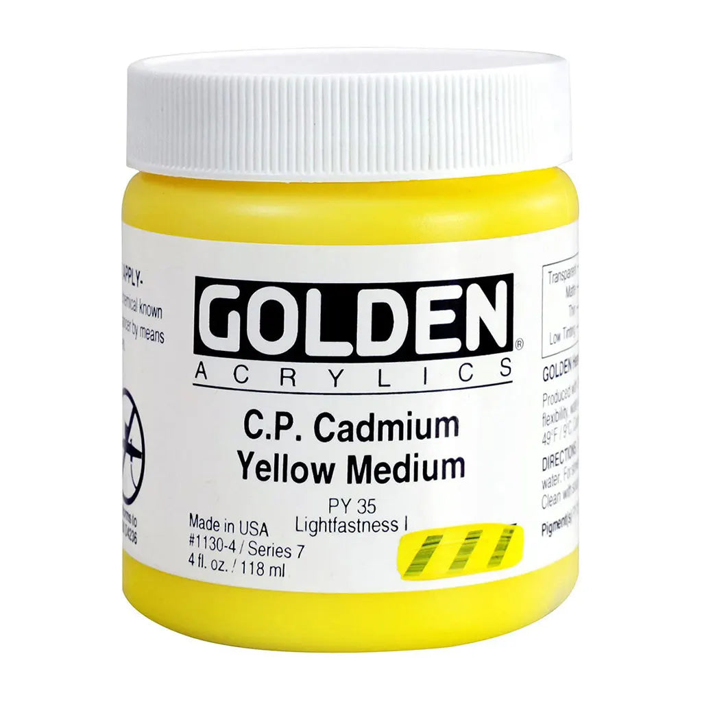 Golden Heavy Body Acrylic 4oz Cadmium Yellow Medium S7